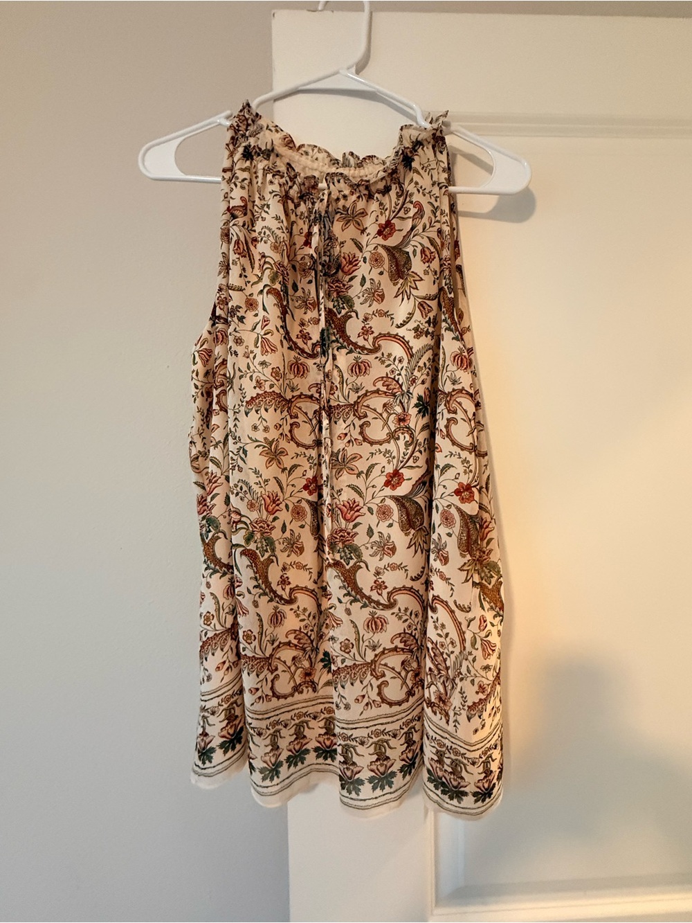 Max Studio Cream Floral Halter Camisole